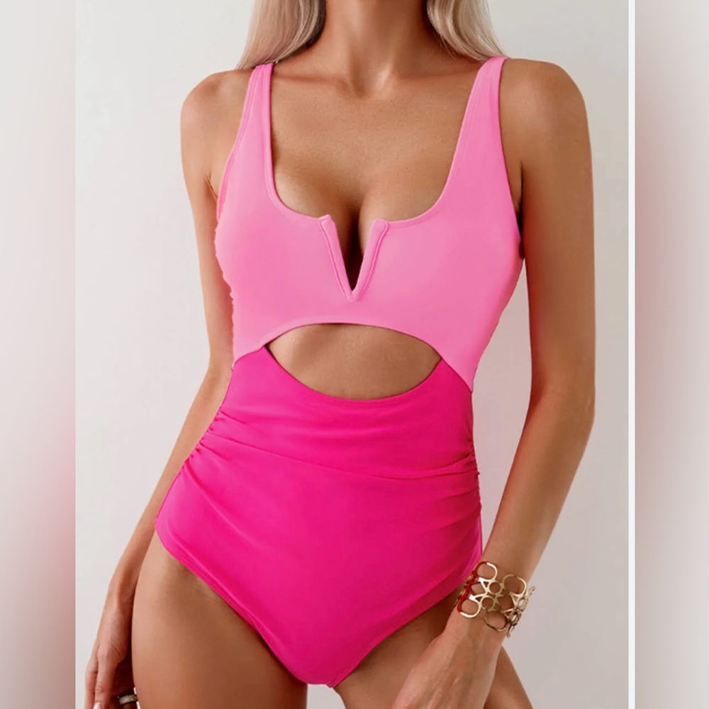 Women's Cutout One-Piece Swimsuit, Size M